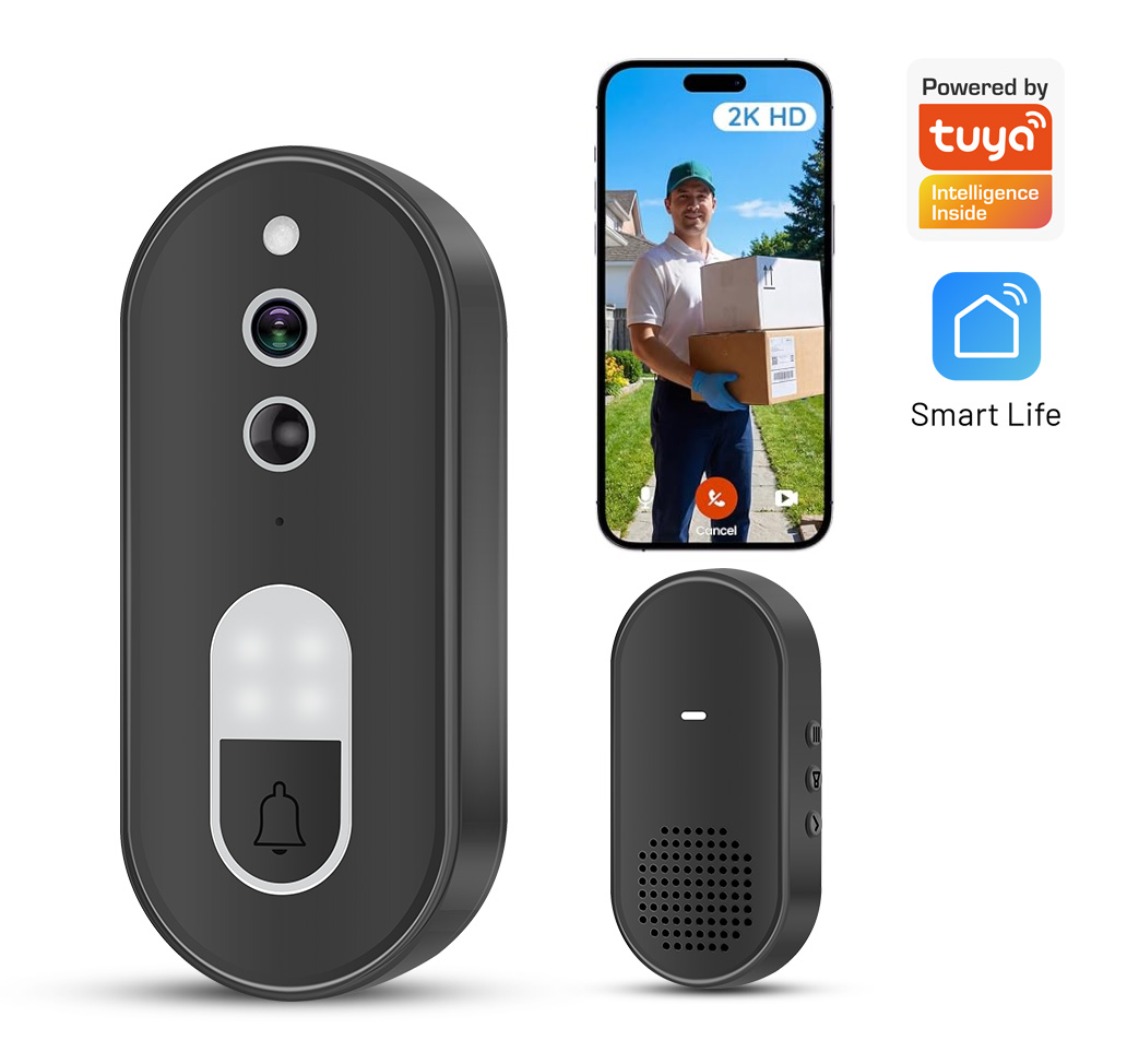 Home Security Doorbell Camera - Sonnette vidéo sans fil WiFi Tuya