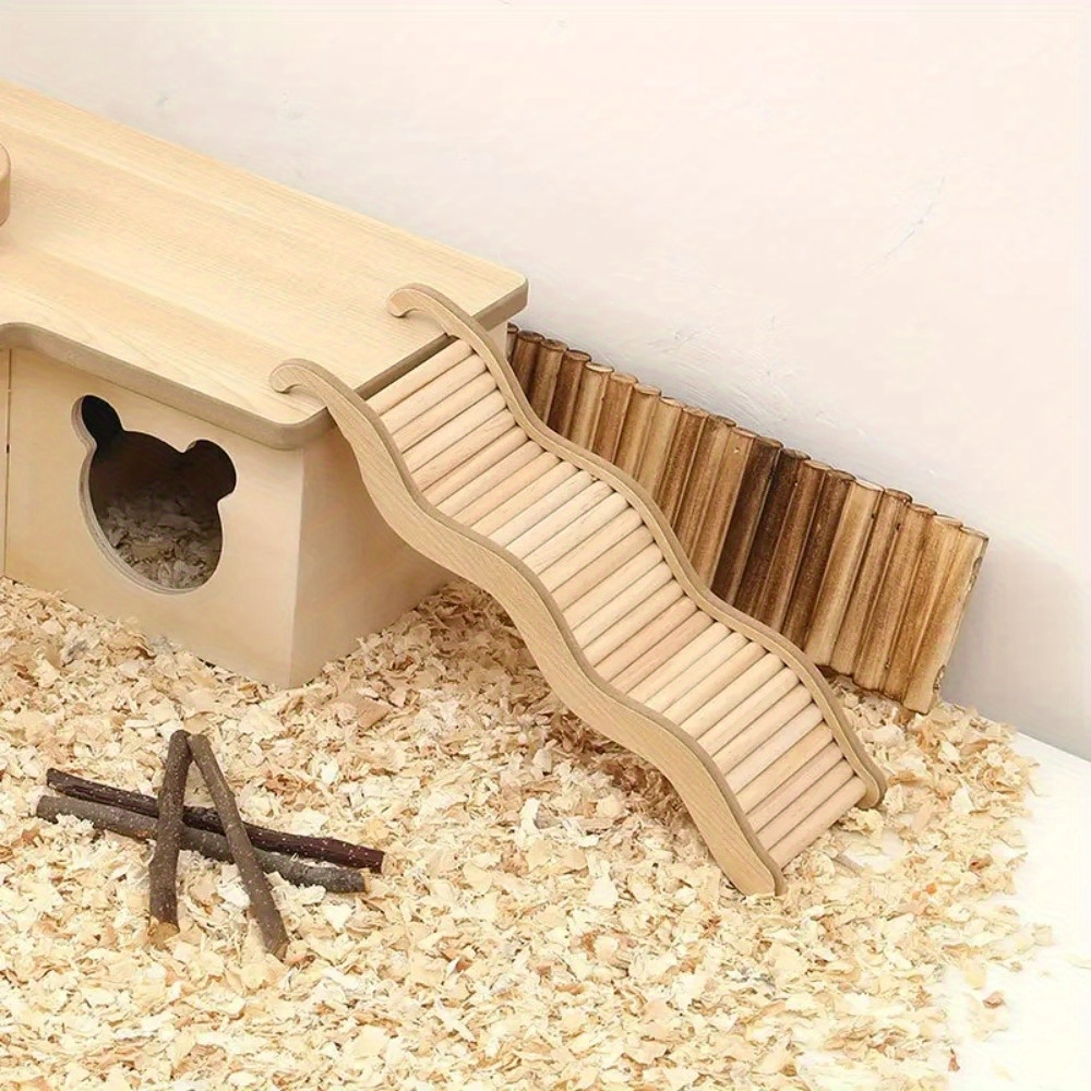 Home Security Measures - Échelle d'escalade ondulée en bois naturel