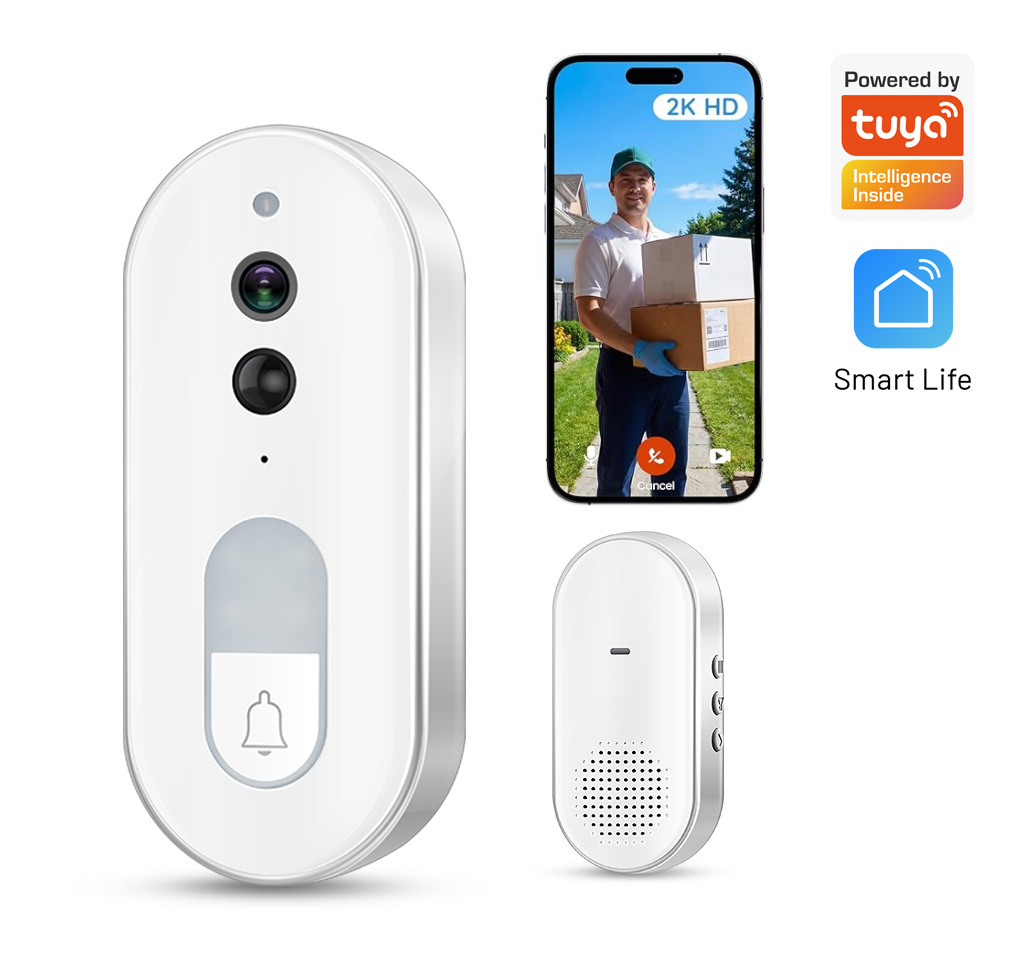 Home Security Doorbell Camera - Sonnette vidéo intelligente Tuya, sans fil,