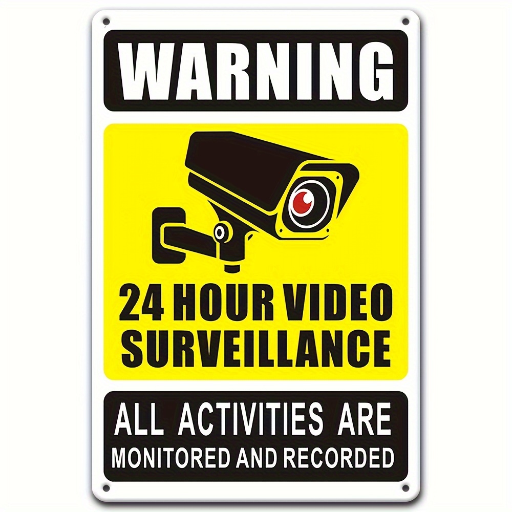 Home Security Network - Panneau d'avertissement de vidéosurveillance 24/7, métal