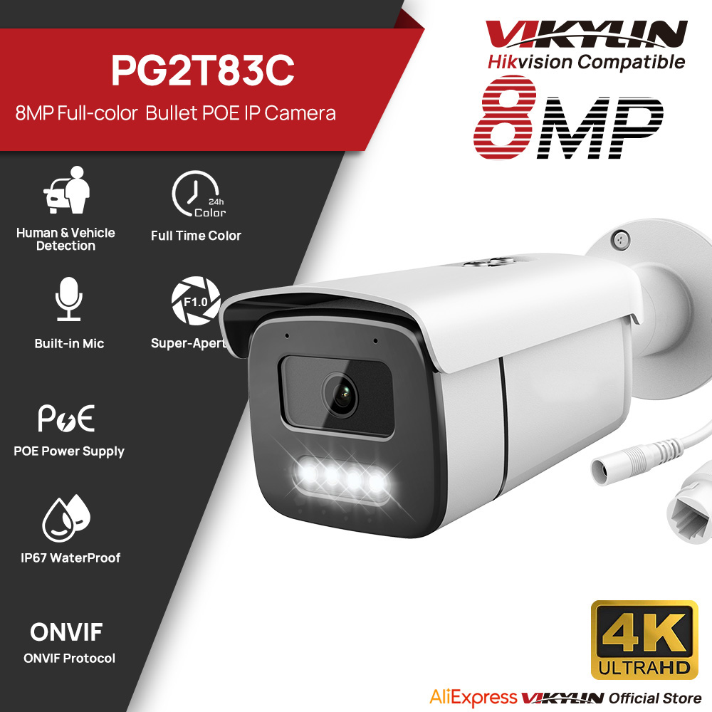 Nvr Kit 8 Channel - Caméra IP Bullet Vikylin 8MP Vision