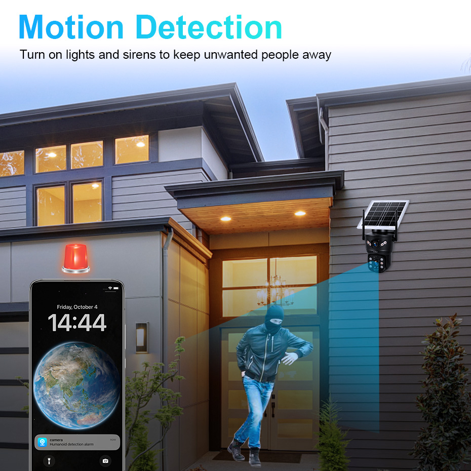 Caméra solaire WiFi 4G SIM KER - Alarm Siren Outdoor avis et prix