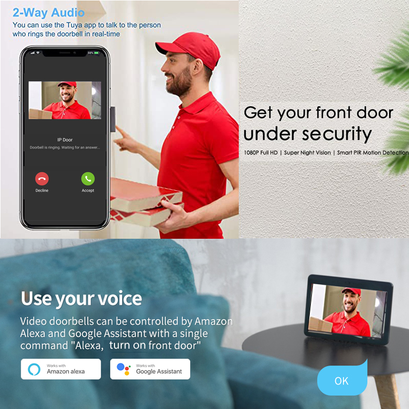Caméra de sonnette Tuya Smart  - Home Security Doorbell Camera avis et prix