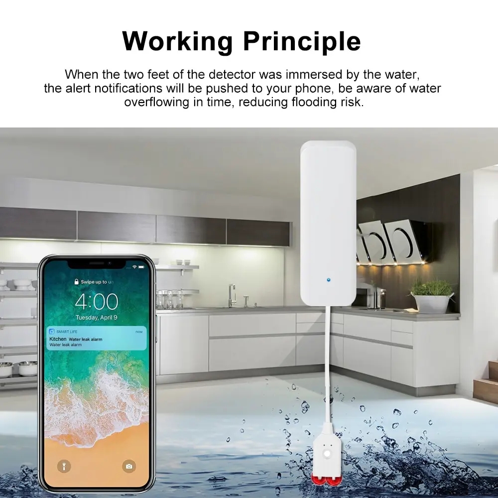 Tuya WiFi capteur de fuite d'e - Home Security Network avis et prix