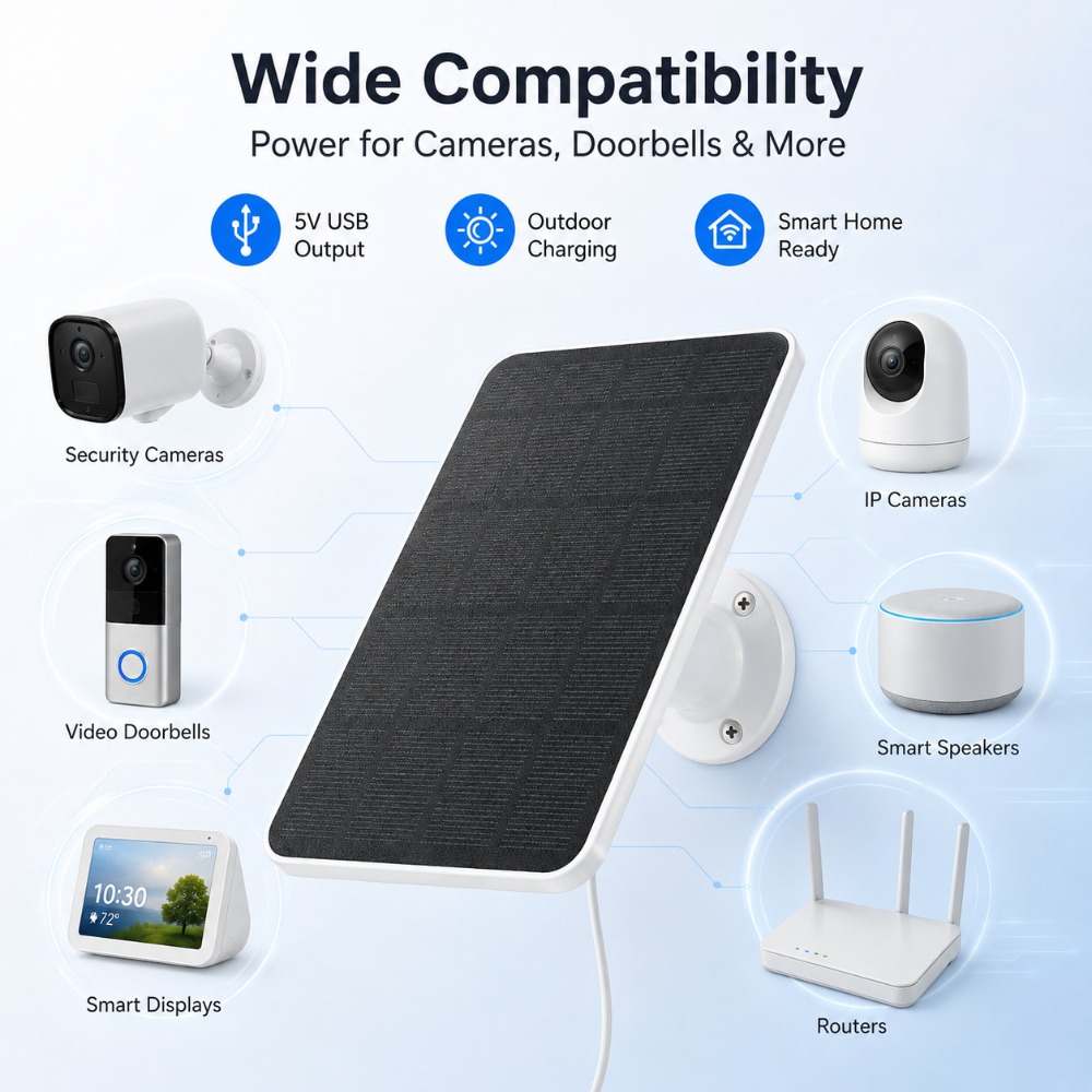 Chargeur solaire extérieur 4W  - Home Security Doorbell Camera avis et prix