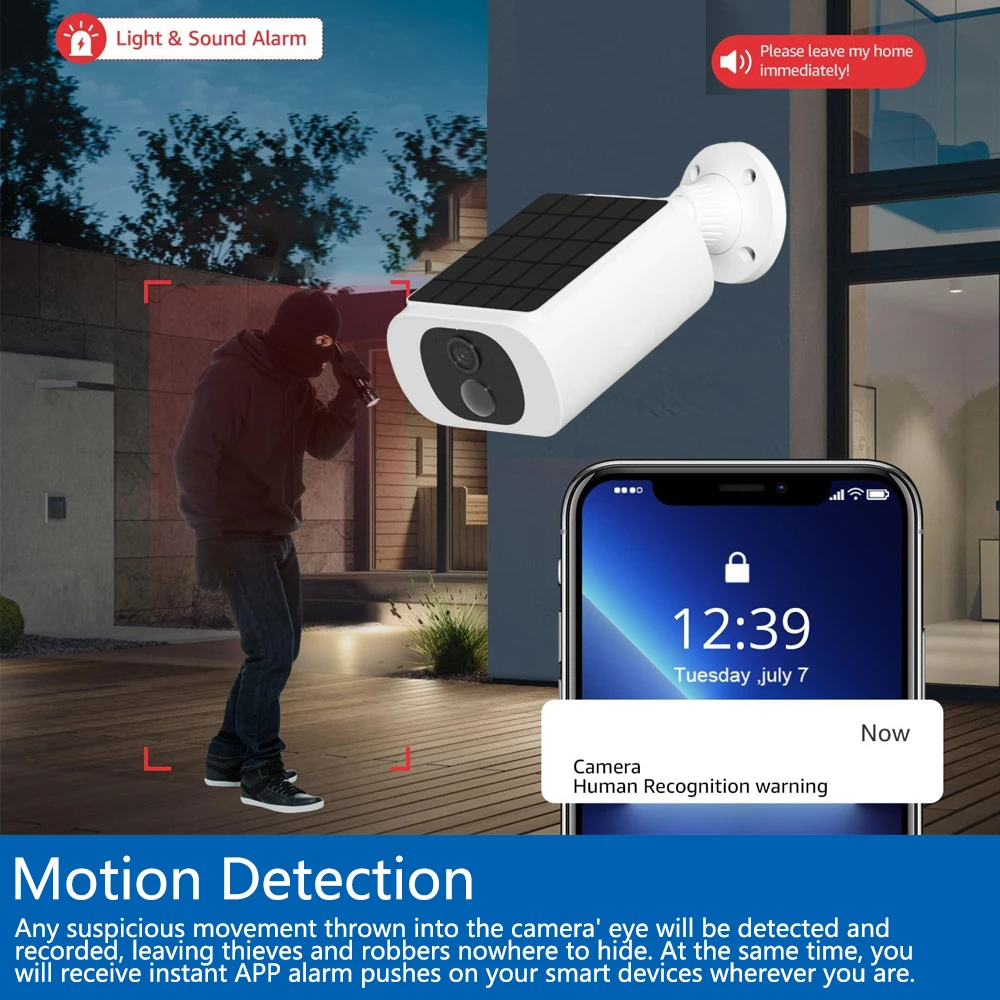 Caméra de sécurité solaire Tuy - Alarm Siren Outdoor avis et prix